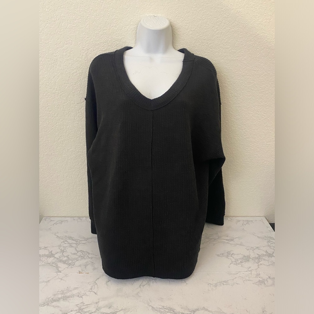 Kohls SO Long Sleeve Pullover Soft Sweater Womens S Black Ribbed Comfy​​​